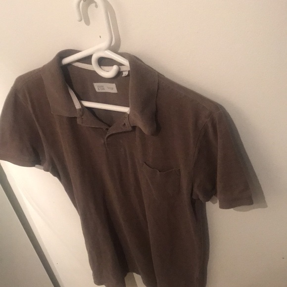 Fabulous Textured Light Brownish Grey Polo Shirt from Frank and Oak - Picture 3 of 5